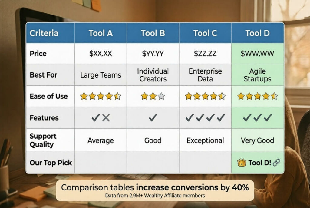 COMPARISON TABLE TEMPLATE